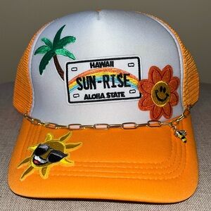 Trucker hat with patches